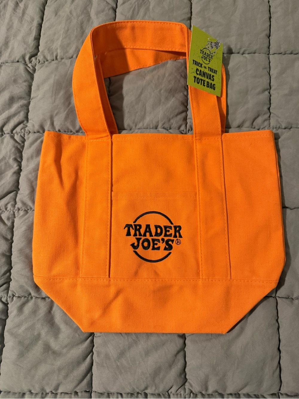 Trader Joe's Orange Canvas Tote Bag